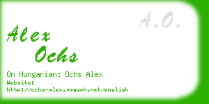 alex ochs business card